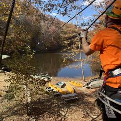 eXplore Brown County - Zip line over the water