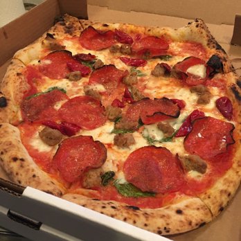 Varuni Napoli - Neopolitan-style thin crust pie w/ pepperoni, hot Italian peppers, Italian sausage and 'shrooms. - Pizza Near Me - Atlanta, Georgia