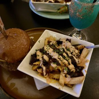 Morrison - Classic Burger w Cheese Fries with Bacon Jam and Trick or Treat - Gastropubs Near Me - Los Angeles, California Morrison - Classic Burger w Cheese Fries with Bacon Jam and Trick or Treat - Gastropubs Near Me - Los Angeles, California