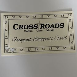 Crossroads Book & Music - Frequent Shoppers Card