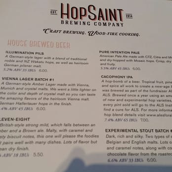 HopSaint Brewing - Menu of house beer. - New American Near Me - Torrance, California