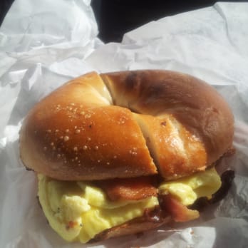 Bagels Plus - Bacon, egg, & cheese on a plain bagel. Looks good, wish it tasted so. - Bagels Near Me - Tampa, Florida Bagels Plus - Bacon, egg, & cheese on a plain bagel. Looks good, wish it tasted so. - Bagels Near Me - Tampa, Florida