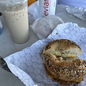 5th Ave Bagelry - Vanilla iced coffee 10/10  Orange Juice 10/10 Bacon egg and cheese on whole wheat everything bagel 10/10 - Bagels Near Me - Torrance, California