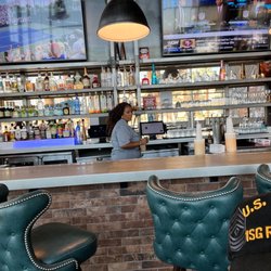 Lo-Lo's Chicken and Waffles - Bar area looks well stocked.