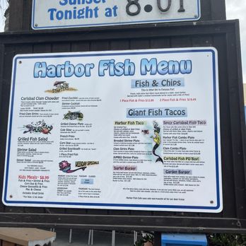 Harbor Fish Cafe - menu as of 7/30/23 - Seafood Near Me - Carlsbad, California