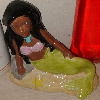 Color Me Mine - Love the finished look.I added glitter to her eyelids.I might add some glitter on the statues tail.Simple but lovely. - Paint-Your-Own Pottery Near Me - South Miami, Florida