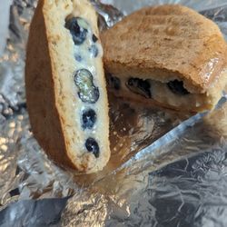 Daily Rise - Blueberry Mascarpone Panini on Mrs. Hewitt's Gluten Free bun