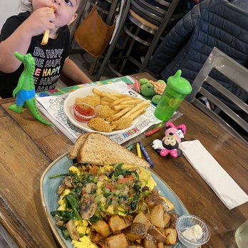The Penguin - Veggie scramble and kids little fingers - Burgers Near Me - Bethany Beach, Delaware The Penguin - Veggie scramble and kids little fingers - Burgers Near Me - Bethany Beach, Delaware