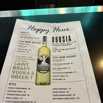 Dorsia - Happy Hour Menu - March 2026 - Italian Near Me - Milwaukee, Wisconsin