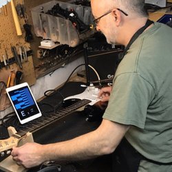 Highlands Ranch Guitar Repair - Here I'm working on a setup