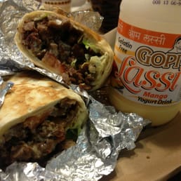 Shawarma (beef and lamb) w/ mango lassi. Shawarma (beef and lamb) w/ mango lassi.