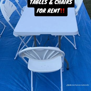 One Chance Creations - Book our table and chair rentals for your next event! Stylish, comfortable, and perfect for any occasion. - Party Equipment Rentals Near Me One Chance Creations - Book our table and chair rentals for your next event! Stylish, comfortable, and perfect for any occasion. - Party Equipment Rentals Near Me