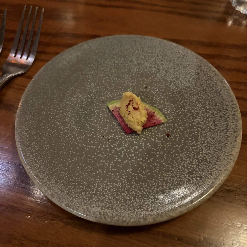 Higgins Restaurant - Hummus on radish sample - French Near Me - Portland, Oregon Higgins Restaurant - Hummus on radish sample - French Near Me - Portland, Oregon