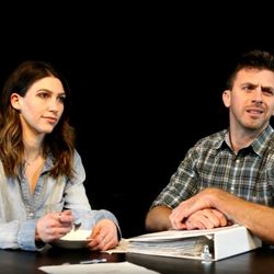 Kaylee Sachs & Michael Wilts act out a scene during the Wednesday evening Master Class.