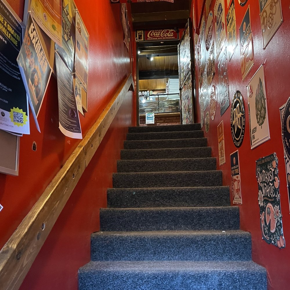 New York Pizza - Stairs leads you to NY Pizza - Pizza Near Me - Aspen, Colorado