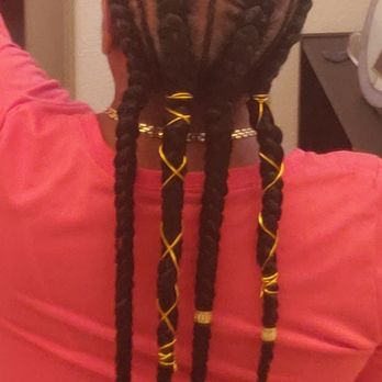 Braids By Kadi - Once again a very satisfied customer. Love my Ghana braids, I added my own gold embellishment. - Hair Stylists Near Me - Antioch, California