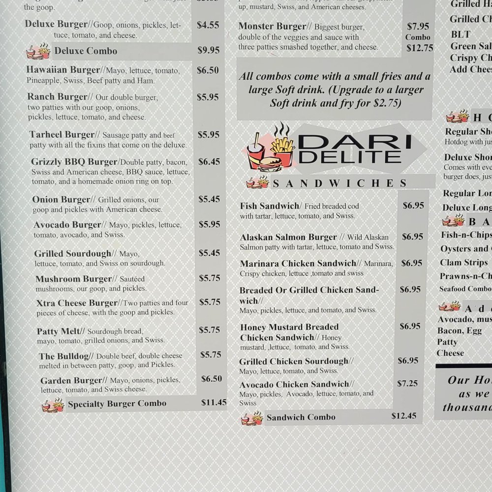 The Dari Delite - Menu - Burgers Near Me - Mount Vernon, Washington The Dari Delite - Menu - Burgers Near Me - Mount Vernon, Washington