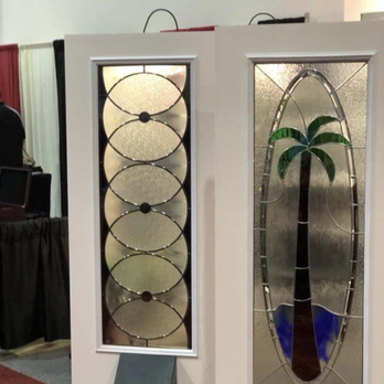 Doorpro Entryways - Custom door glass inserts, Palm Tree and Rings - Door Sales/Installation Near Me - Tampa, Florida