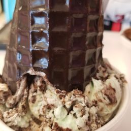 a chocolate covered dessert