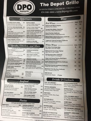 Menu photo 5 The Depot Grille Lynchburg, VA