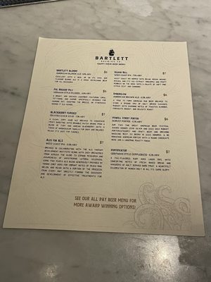 Menu photo 7 Bartlett Hall San Francisco, CA