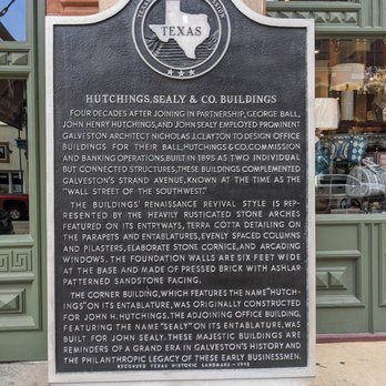 Texas Historical Commission - Hutchings, Sealy & Co. Historical Markers, Galveston - Landmarks & Historical Buildings Near Me - Austin, Texas Texas Historical Commission - Hutchings, Sealy & Co. Historical Markers, Galveston - Landmarks & Historical Buildings Near Me - Austin, Texas