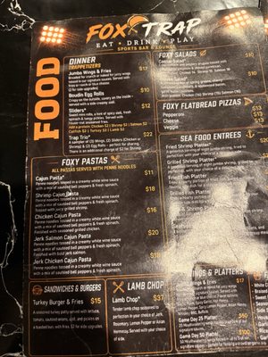 Menu photo 2 The Fox Trap Restaurant & Lounge Houston, TX Menu photo 2 The Fox Trap Restaurant & Lounge Houston, TX