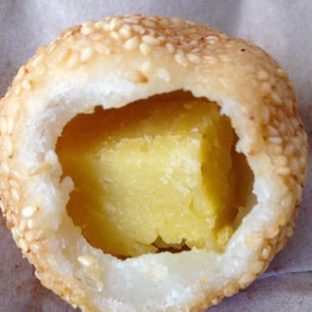 Lee's Sandwiches - inside of a Sesame Ball (reg. 3/$2.50)...surprise, not like the chinese balls...this was yellow bean..they also have red bean... - Vietnamese Near Me - Dublin, California Lee's Sandwiches - inside of a Sesame Ball (reg. 3/$2.50)...surprise, not like the chinese balls...this was yellow bean..they also have red bean... - Vietnamese Near Me - Dublin, California