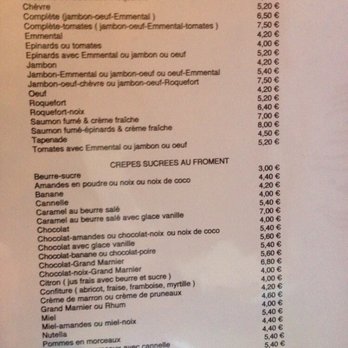 Crêperie Garnier - Carte des différentes crêpes proposées - Creperies Near Me - Sceaux, 92 Crêperie Garnier - Carte des différentes crêpes proposées - Creperies Near Me - Sceaux, 92