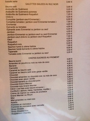 Menu photo 3 Crêperie Garnier Sceaux, 92 Menu photo 3 Crêperie Garnier Sceaux, 92