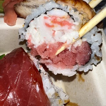 Makoto Sushi - A piece is ahi -crab topped with Uni from the Gold Fish Roll . A top seller - Sushi Bars Near Me - Aiea, Hawaii Makoto Sushi - A piece is ahi -crab topped with Uni from the Gold Fish Roll . A top seller - Sushi Bars Near Me - Aiea, Hawaii