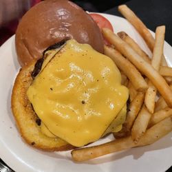 Lamp Burger ($13) served with French fries.