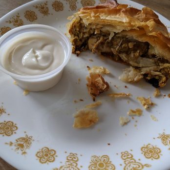 Aziza - Basteeya, half with provided dipping sauce, shelter in place - Moroccan Near Me - San Francisco, California Aziza - Basteeya, half with provided dipping sauce, shelter in place - Moroccan Near Me - San Francisco, California