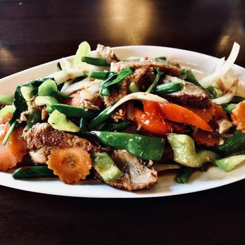 Thai District Restaurant - 67. Spicy Roasted Basil Duck - Thai Near Me - Brownsburg, Indiana