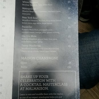 Malmaison Glasgow - Cocktail menu for Thank Mal It's Wednesday/Thursday/Friday (page 2) - Hotels Near Me - Glasgow, GLG Malmaison Glasgow - Cocktail menu for Thank Mal It's Wednesday/Thursday/Friday (page 2) - Hotels Near Me - Glasgow, GLG