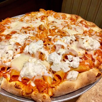 Sal's Gilbert Pizza - Half baked ziti pizza with added ricotta cheese, half spaghetti and meatball pizza. - Pizza Near Me - Gilbert, Arizona