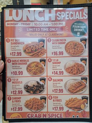 Menu photo 4 Crab N Spice Claremont, CA