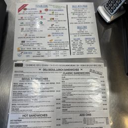 Menu (March 2026)