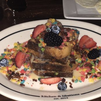 Bosscat Kitchen & Libations - Fruity pebbles French toast - New American Near Me - Houston, Texas Bosscat Kitchen & Libations - Fruity pebbles French toast - New American Near Me - Houston, Texas