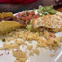 El Salvador Restaurant - Quesadilla plate (half eaten)