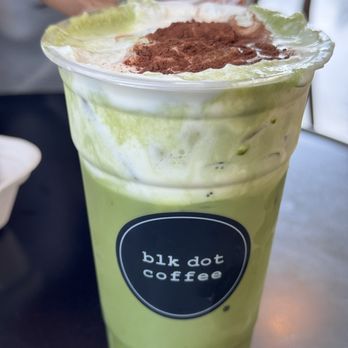 Blk Dot Coffee - Uji Matcha Einspänner matcha from Japan w/coconut milk. - Coffee & Tea Near Me - Fountain Valley, California