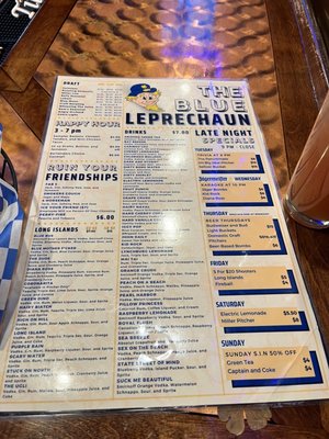 Menu photo 4 The Blue Leprechaun Ann Arbor, MI