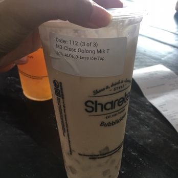 Sharetea - Oolong milk tea with aloe Vera, 80% less sweet, and light ice - Bubble Tea Near Me - Fairfax, Virginia Sharetea - Oolong milk tea with aloe Vera, 80% less sweet, and light ice - Bubble Tea Near Me - Fairfax, Virginia
