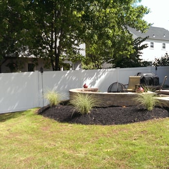 Jersey Fenceworks - 6ft. high V300-6 Illusions brand pvc privacy fence with New England style post caps - Fences & Gates Near Me Jersey Fenceworks - 6ft. high V300-6 Illusions brand pvc privacy fence with New England style post caps - Fences & Gates Near Me