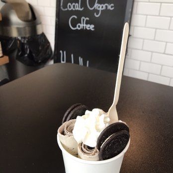 Ice Cream & Crêpes Eatery - Vanilla rolled ice cream with cookie dough mixed in topped with oreos and whipped cream - Coffee & Tea Near Me - Gainesville, Florida Ice Cream & Crêpes Eatery - Vanilla rolled ice cream with cookie dough mixed in topped with oreos and whipped cream - Coffee & Tea Near Me - Gainesville, Florida