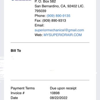 Superior Mechanical Heating & Air - Superior Mechanical $4500.00 bill for putting in the wrong evaporator coil, with wrong tonnage, with wrong coolant. What crooks!!!! - Heating & Air Conditioning/HVAC Near Me - San Bernardino, California Superior Mechanical Heating & Air - Superior Mechanical $4500.00 bill for putting in the wrong evaporator coil, with wrong tonnage, with wrong coolant. What crooks!!!! - Heating & Air Conditioning/HVAC Near Me - San Bernardino, California