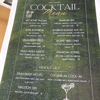 Erma's Bistro - Cocktail menu - Restaurants Near Me - Syracuse, New York