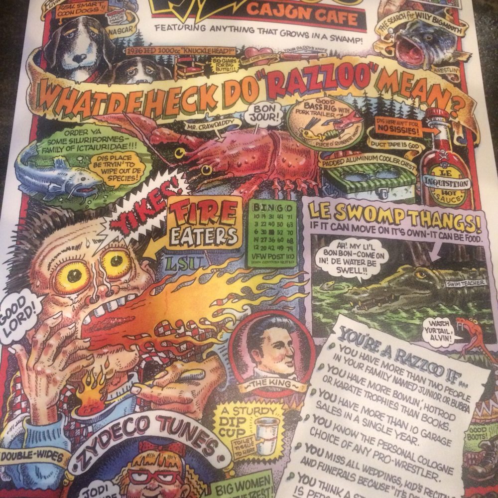 Razzoo's Cajun Cafe - Cover of the menu - Cajun/Creole Near Me - Mesquite, Texas Razzoo's Cajun Cafe - Cover of the menu - Cajun/Creole Near Me - Mesquite, Texas