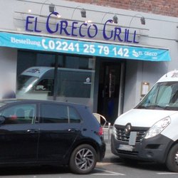 El Greco Grill - von gegenüber am Morgen mit parkenden Autos