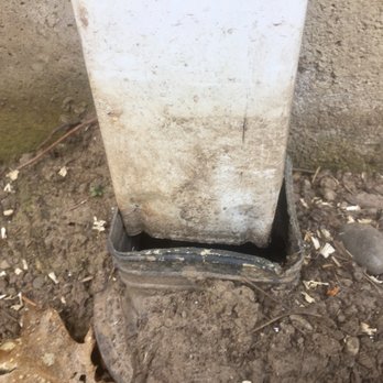 Oregon Gutter Service - Downspout # 1 almost completely pulled out of drain. - Gutter Services Near Me Oregon Gutter Service - Downspout # 1 almost completely pulled out of drain. - Gutter Services Near Me